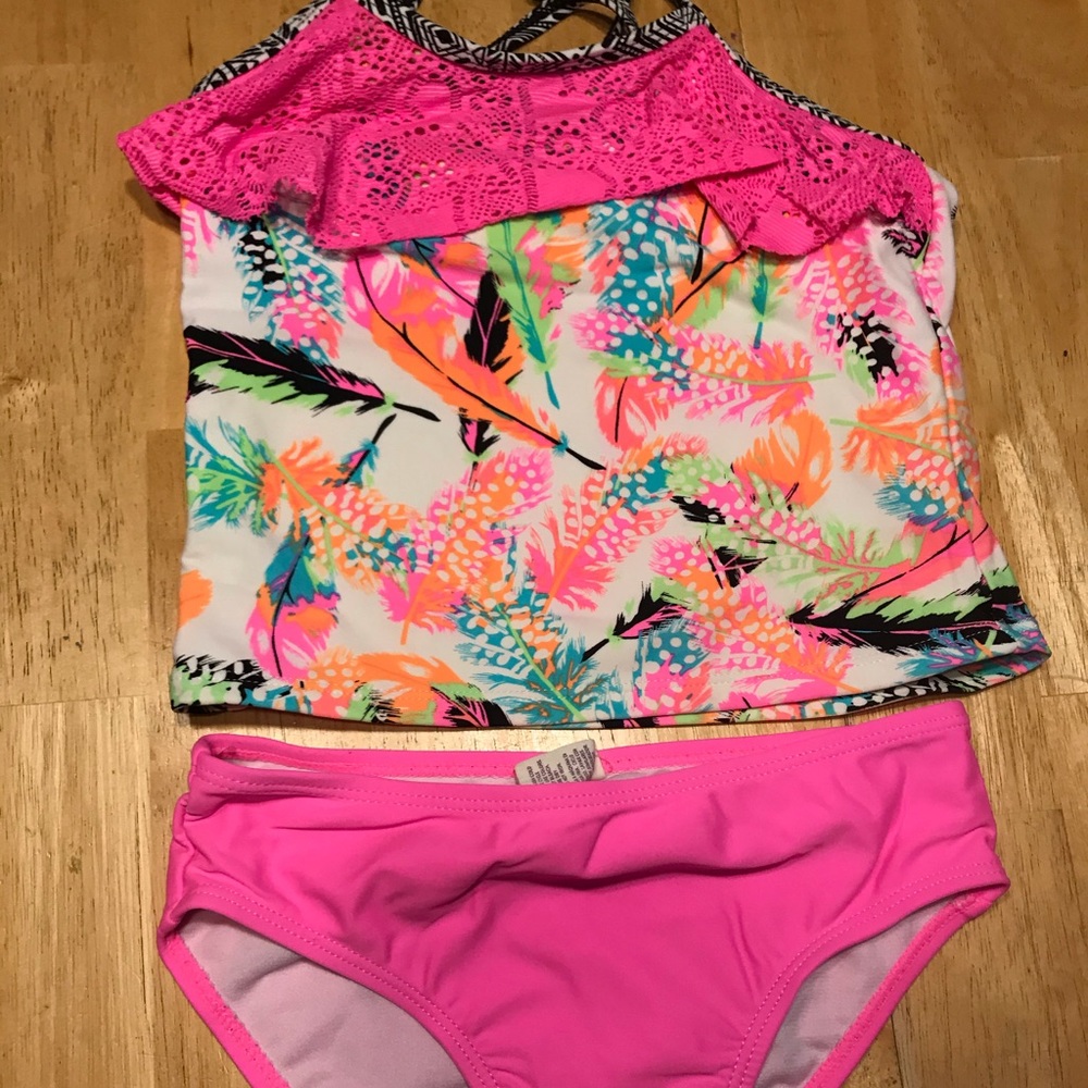 Girl’s Bright Feathers Swimsuit